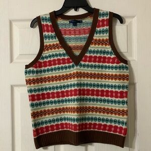 Boden Geometric Repeating Pattern Wool Vest Size 16